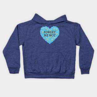 Forget Me Not Flower Heart Kids Hoodie